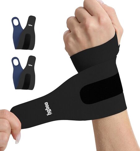 Ultra Thin and Soft Wrist Brace Wrist Wraps for Men and Women, Adjustable Wrist Support for Basketball Tennis Badminton Yoga Carpal Tunnel Syndrome, Pack of 2 (Black) in Saudi Arabia