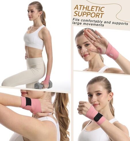 Ultra Thin and Soft Wrist Brace Wrist Wraps for Men and Women, Adjustable Wrist Support for Basketball Tennis Badminton Yoga Carpal Tunnel Syndrome, Pack of 2 (Black) in Kuwait