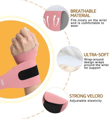 Ultra Thin and Soft Wrist Brace Wrist Wraps for Men and Women, Adjustable Wrist Support for Basketball Tennis Badminton Yoga Carpal Tunnel Syndrome, Pack of 2 (Black) in Kuwait
