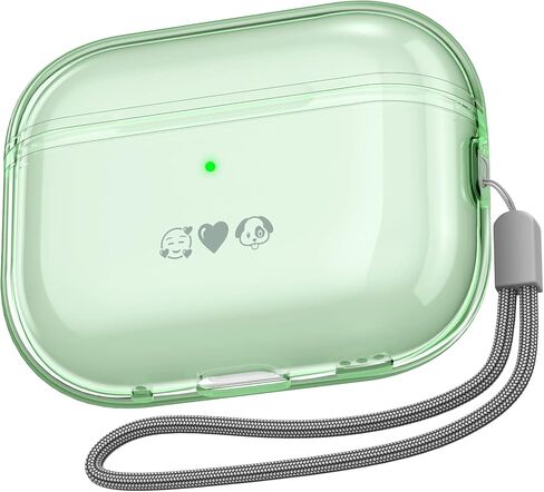 NIUTRENDZ AirPods Pro 2 Case Clear 2022 Soft TPU Protective Cover with Lanyard [Front LED Visible] Compatible with AirPods Pro 2nd Generation (Bling) in Kuwait