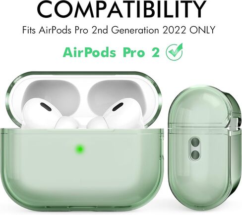 NIUTRENDZ AirPods Pro 2 Case Clear 2022 Soft TPU Protective Cover with Lanyard [Front LED Visible] Compatible with AirPods Pro 2nd Generation (Bling) in Kuwait