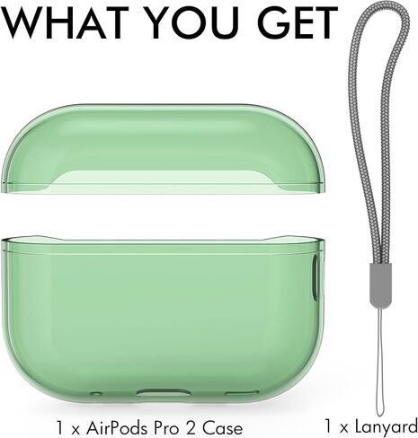 NIUTRENDZ AirPods Pro 2 Case Clear 2022 Soft TPU Protective Cover with Lanyard [Front LED Visible] Compatible with AirPods Pro 2nd Generation (Bling) in Kuwait