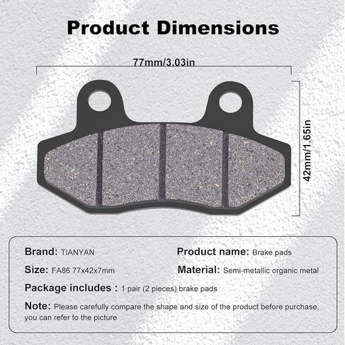وسائد فرامل FA86 متوافقة مع HYOSUNG GT250 R 2006-2012، GT650/GV650/GT650R/GT125/GT125R 2006-2011، 150cc 200cc 250cc ATV Dirt Bike Pit Bike Go Kart 4 قطع in Kuwait