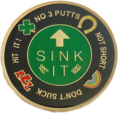 Sink-It علامة كرة الجولف لوضع أداة محاذاة العملة المعدنية والتحفيز والفكاهة للاعبي الغولف الشباب أو البالغين in Kuwait