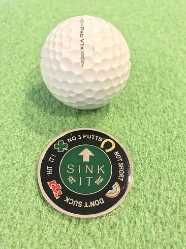 Sink-It علامة كرة الجولف لوضع أداة محاذاة العملة المعدنية والتحفيز والفكاهة للاعبي الغولف الشباب أو البالغين in Kuwait