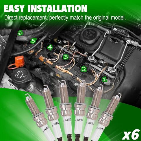 Upgraded Real Iridium Spark Plugs 6 PCS SILZKBR8D8S SILZKB8RD8S 97506 Compatible with - 2008-2020 BMW Z4 X6 X5 X4 X3 X1 550i 535i 528i 435i 428i 335i 328i 320i 228i 135is 135i in Saudi Arabia