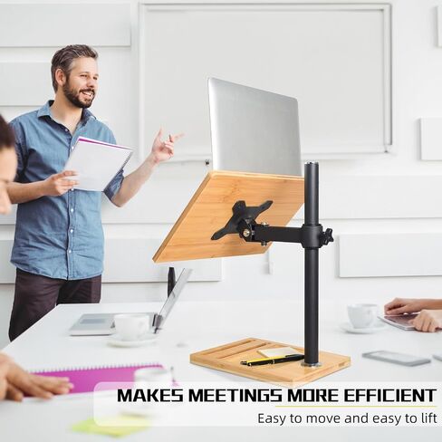 wishacc Laptop Stand Wood Adjustable Height with Phone Slot Holder, Laptop Raised Stand for Desk, Laptop Riser Stand of Elevated Stand, Tall, Strong and Airflow Even for 17 inch (13.2 x 9.2 inches) in Saudi Arabia