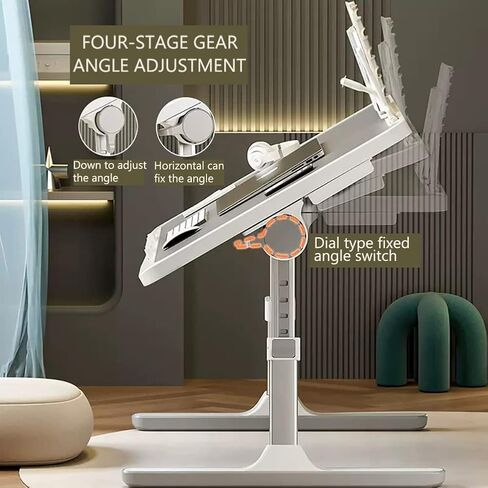 Large Lap Desk for Laptop, Adjustable Height Laptop Table with Removable Stopper, Foldable Legs, 4-Port USB Hub, Storage Drawer, Notebook Tray Breakfast Reading Desk for Sofa Couch in Saudi Arabia