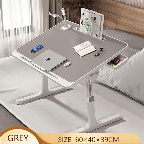 Large Lap Desk for Laptop, Adjustable Height Laptop Table with Removable Stopper, Foldable Legs, 4-Port USB Hub, Storage Drawer, Notebook Tray Breakfast Reading Desk for Sofa Couch in Saudi Arabia
