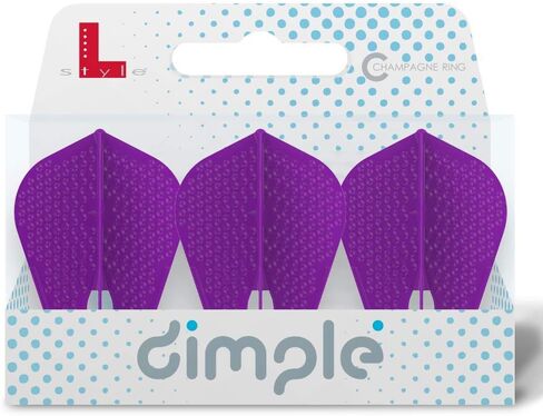 Dart Flights: L9d PRO Fantail Shape - Dimple Texture - for Soft Tip and Steel Tip Darts - Deep Purple in Kuwait