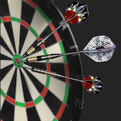 Steel Tip Dart Brass Barrels Professional Darts Set, Metal Tipped Darts 6 Pack + 12 Aluminum Shafts + 12 Flights + 1 Sharpener in Kuwait