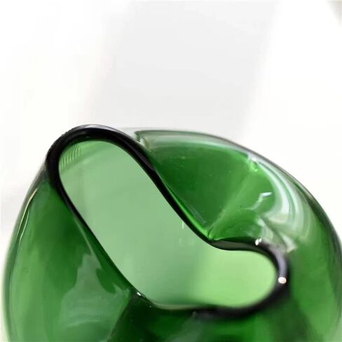 Green Abstract Clear Bubble Bowl Glass Vase Hand Blown Bowl Large Round for Flower Decoration（Round） in Saudi Arabia