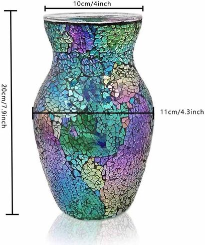 مزهرية من الزجاج الفسيفسائي باللون الأرجواني مقاس 7.8 بوصة in Kuwait