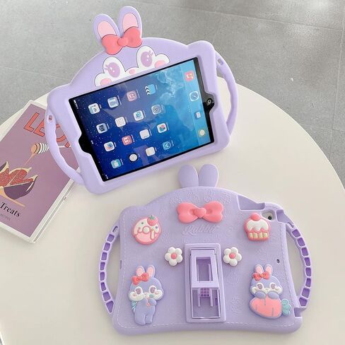 iPad Mini 6th Generation Case for Kids,HDTOP iPad Mini 6 Case Kid 8.3 inch 2021 with Shoulder Strap & Handle Kickstand,Shockproof Protective Cute Cover for iPad Mini 6 (Purple) in Saudi Arabia