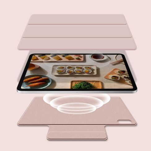 kenke Case for iPad Air 5th Generation 2022 / iPad Air 4th Generation 2020, Rebound Magnetic Smart Cover with Clasp, Auto Sleep/Wake Slim Trifold Stand Case for iPad Air 5/4 10.9 Inch, Gray White in Kuwait