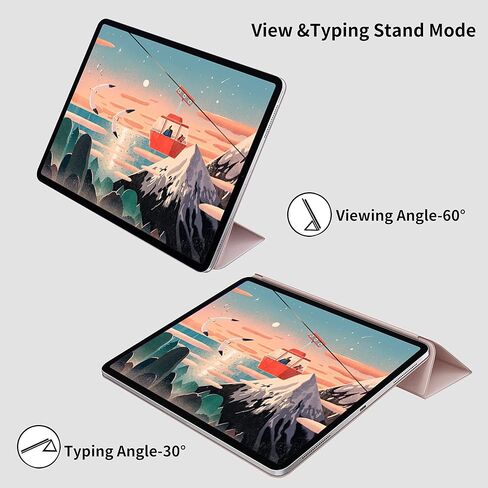 kenke Case for iPad Air 5th Generation 2022 / iPad Air 4th Generation 2020, Rebound Magnetic Smart Cover with Clasp, Auto Sleep/Wake Slim Trifold Stand Case for iPad Air 5/4 10.9 Inch, Gray White in Kuwait