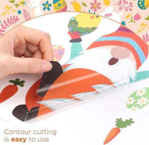 ملصقات نافذة جنوم عيد الفصح، ملصقات نافذة على شكل أرنب عيد الفصح الملون على شكل بيض، 9 أوراق عيد الفصح ملصق ثابت للمدرسة والمنزل والمكتب وإكسسوارات حفلات عيد الفصح وحفلات المنزل in Kuwait