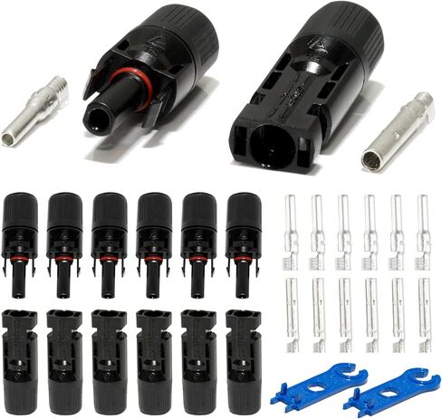 Solar Connector with Spanners IP68 Waterproof Solar Panel Cable Connectors -Inspected & Kitted in The US, Male/Female 24 Pairs (10-14AWG) (6 Pairs - 12 Pcs) in Saudi Arabia