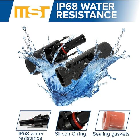 Solar Connector with Spanners IP68 Waterproof Solar Panel Cable Connectors -Inspected & Kitted in The US, Male/Female 24 Pairs (10-14AWG) (6 Pairs - 12 Pcs) in Saudi Arabia