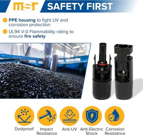 Solar Connector with Spanners IP68 Waterproof Solar Panel Cable Connectors -Inspected & Kitted in The US, Male/Female 24 Pairs (10-14AWG) (6 Pairs - 12 Pcs) in Saudi Arabia