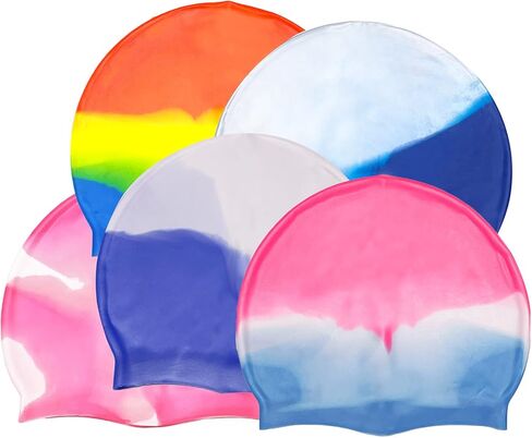 قبعة سباحة من السيليكون للأطفال، قبعة سباحة مرنة للأولاد والبنات مقاومة للماء، رائعة للشعر القصير والطويل in Kuwait