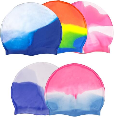 قبعة سباحة من السيليكون للأطفال، قبعة سباحة مرنة للأولاد والبنات مقاومة للماء، رائعة للشعر القصير والطويل in Kuwait