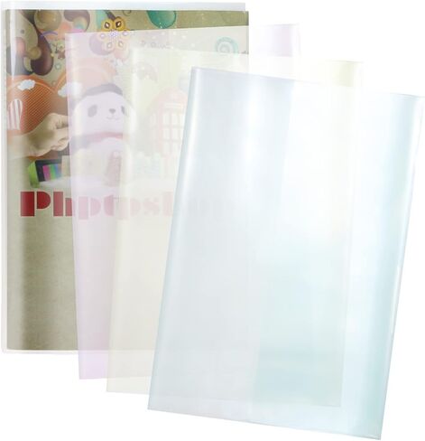 6pcs Clear Exercise Book Covers for School Books Waterproof Plastic Sleeves Multiple Colors Book Case (10.4x7.4，16K) in Kuwait