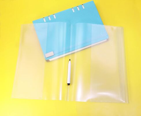 6pcs Clear Exercise Book Covers for School Books Waterproof Plastic Sleeves Multiple Colors Book Case (10.4x7.4，16K) in Kuwait