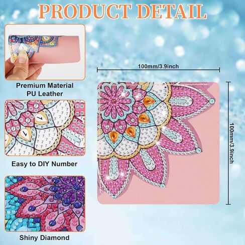 EEEKit Diamonds Painting Bookmark, Corner Bookmark Diamond Art Kits for Adults, DIY Flower Lotus Leather Page Book Mark, Back to School Supplies Gifts in Saudi Arabia