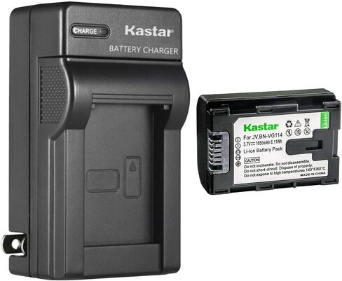Kastar 4 عبوات بطارية وشاحن حائط تيار متردد بديل لـ JVC GZ-GX1BU GZ-GX3 GZ-GX8 GZ-HD500 GZ-HD500BU GZ-HD500BUS GZ-HD500SEK GZ-HD500SEU GZ-HD500U GZ-HD510 GZ-HD520 GZ-HD550 GZ- HD620 in Saudi Arabia