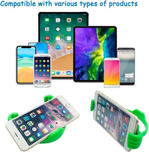 YuCool 2PCS OK تقف الهاتف الخليوي، حامل الهاتف المحمول سيليكون مرن قابل للتعديل، حامل الهاتف الذكي حامل حامل حامل عرض الكمبيوتر اللوحي - أخضر in Kuwait