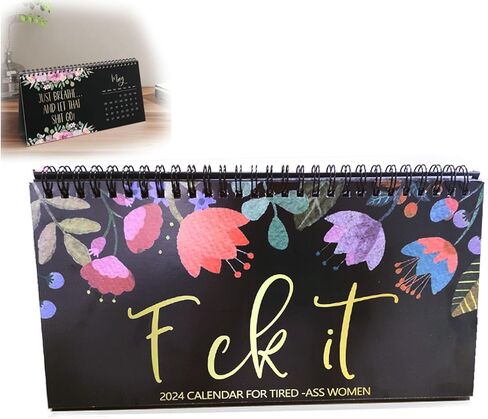تقويم 2024 للنساء المتعبة، تقويم Fu-Ck It تقويم النساء المتعبة 2024، تقويم جداري مضحك، هدية هفوة للنساء in Kuwait