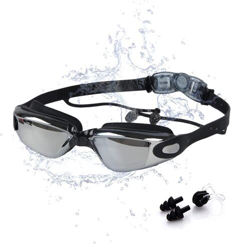 نظارات السباحة نظارات السباحة الكبار الرجال النساء مكافحة الضباب لا تسرب الأشعة فوق البنفسجية حماية سبلاش مع مشبك الأنف سدادات الأذن in Kuwait