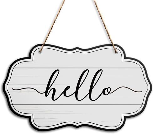 Home Welcome Wall Decor Sign, Hello Sign, Home Sign for Front Door Porch Wood Farmhouse Hanging Home Outdoor Wall Decor Sign Plaque, Housewarming Gifts for New Home House Women Men Couple in Saudi Arabia