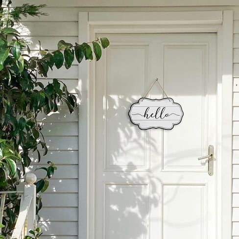 Home Welcome Wall Decor Sign, Hello Sign, Home Sign for Front Door Porch Wood Farmhouse Hanging Home Outdoor Wall Decor Sign Plaque, Housewarming Gifts for New Home House Women Men Couple in Saudi Arabia