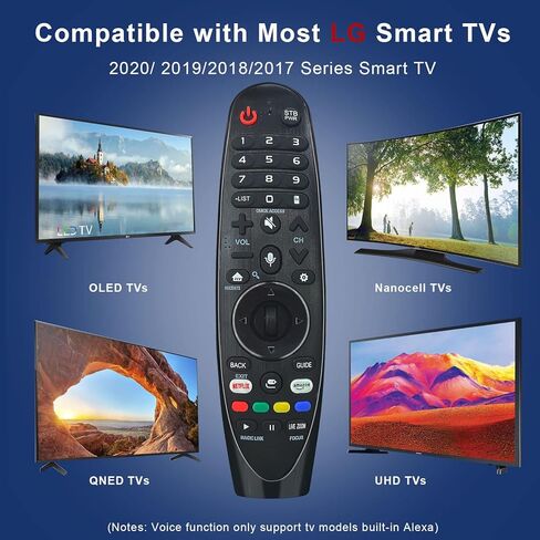 Replacement Universal LG Remote for Smart TV, Remote with Pointer Function Universal LG Remote for QNED NanoCell LG UHD OLED 4K 8K Model Netflix, Prime Video Hotkey in Kuwait
