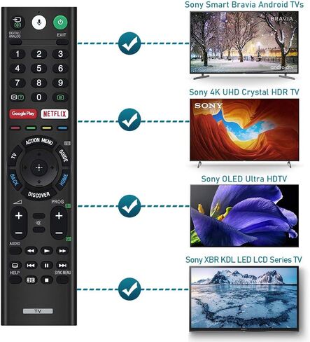 جهاز التحكم عن بعد لجهاز Sony Smart Bravia Remote، وجهاز التحكم عن بعد لميكروفون البحث الصوتي من Sony Bluetooth، وتلفزيونات Sony Smart Bravia Android، وتلفزيون Sony 4K UHD Crystal HDR، وتلفزيون Sony OLED Ultra HDTV، وتلفزيون سلسلة XBR KDL، RMF-TX300U in Kuwait