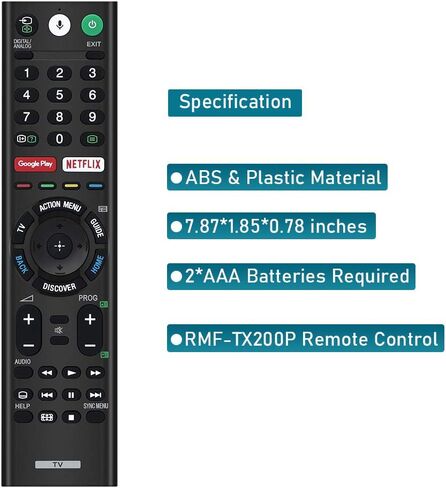 جهاز التحكم عن بعد لجهاز Sony Smart Bravia Remote، وجهاز التحكم عن بعد لميكروفون البحث الصوتي من Sony Bluetooth، وتلفزيونات Sony Smart Bravia Android، وتلفزيون Sony 4K UHD Crystal HDR، وتلفزيون Sony OLED Ultra HDTV، وتلفزيون سلسلة XBR KDL، RMF-TX300U in Kuwait