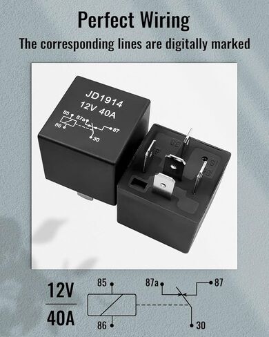 صندوق ترحيل الصمامات 12 فولت 6 فتحات كتلة التتابع 6 فتحات ATC/ATO فيوز، 5 قطع 5 دبابيس JD1914 40A مرحلات و1 قطعة 4 دبابيس RTT7121 40A مرحل، مجموعة صندوق تتابع عالمية مقاومة للماء لشاحنة السيارة والقوارب البحرية in Kuwait