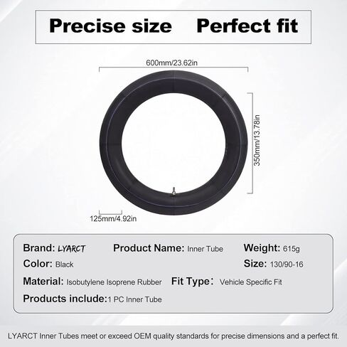 أنبوب داخلي 130/90-16 بسمك TR-4 3 مم لدراجة نارية سكوتر لتطبيقات الشوارع والطرق الوعرة in Kuwait