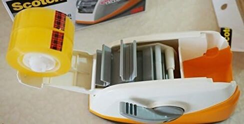 3M Desktop Dual_2 أكريليك لاصق موزع أساسي، حامل شريط قطع ذاتي (برتقالي) in Saudi Arabia