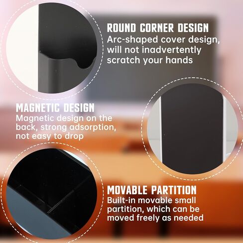 2 Pcs Magnetic Pen Holder with Magnetic Blackboard Erase, Magnetic Dry Erase Whiteboard Marker Holder, White Magnetic Wall Pen Holder For Whiteboard Fridge Refrigerator Office Home(Black) in Saudi Arabia
