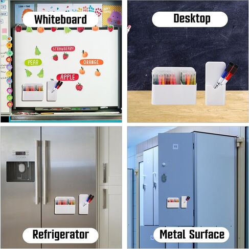 2 Pcs Magnetic Pen Holder with Magnetic Blackboard Erase, Magnetic Dry Erase Whiteboard Marker Holder, White Magnetic Wall Pen Holder For Whiteboard Fridge Refrigerator Office Home(Black) in Saudi Arabia