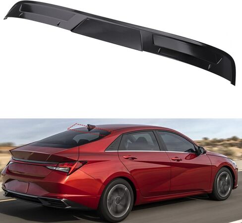 MotorFansClub Rear Roof Spoiler Wing Fit for Hyundai Elantra 2021 2022 Rear Window Top Roof Spoiler Wings Glossy Black in Saudi Arabia