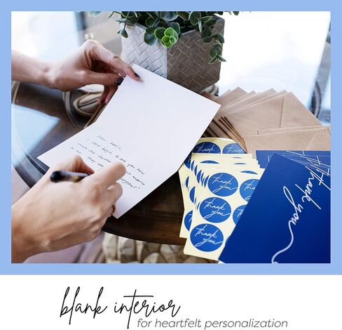 120 Heavyweight Blank Thank You Cards with Envelopes & Stickers, Premium Thank You Notes with Envelopes Set, Bulk Thank You Cards with Envelopes, Classic Navy Blue Bulk Pack (4 x 6 Inches) (120 Pack) in Saudi Arabia