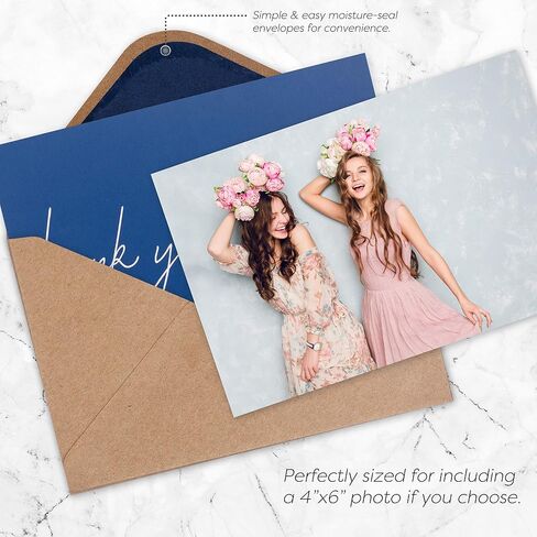 120 Heavyweight Blank Thank You Cards with Envelopes & Stickers, Premium Thank You Notes with Envelopes Set, Bulk Thank You Cards with Envelopes, Classic Navy Blue Bulk Pack (4 x 6 Inches) (120 Pack) in Saudi Arabia