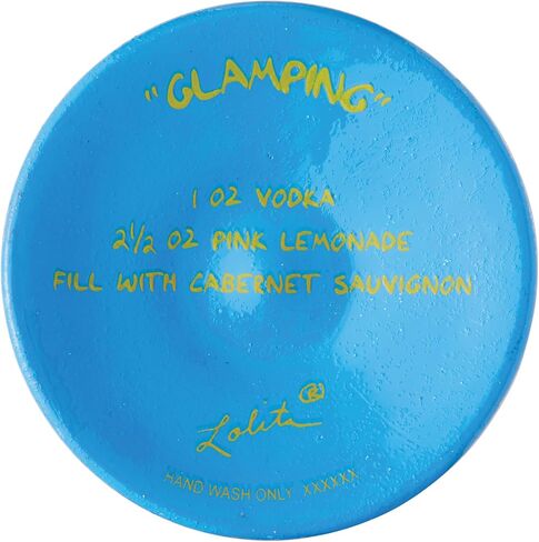 Enesco Designs by Lolita Glamping Hand-Painted Artisan Wine Glass, 15 Ounce, Multicolor in Saudi Arabia