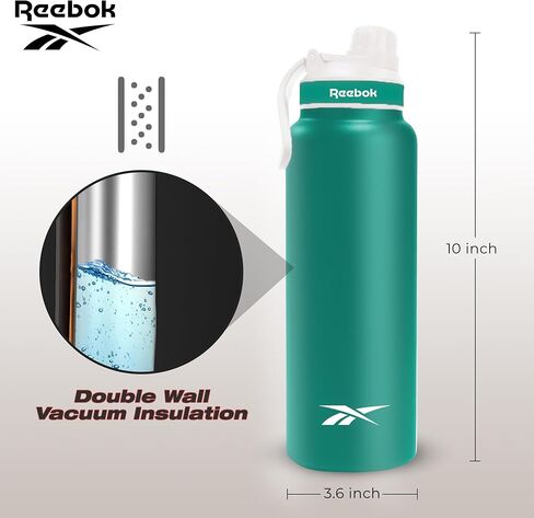 Reebok Athletic Stainless Steel Water Bottle - Insulated Water Bottle 32 oz With Chug Lid - Double Wall Vacuum Insulated Sports Water Bottle, BPA Free in Kuwait