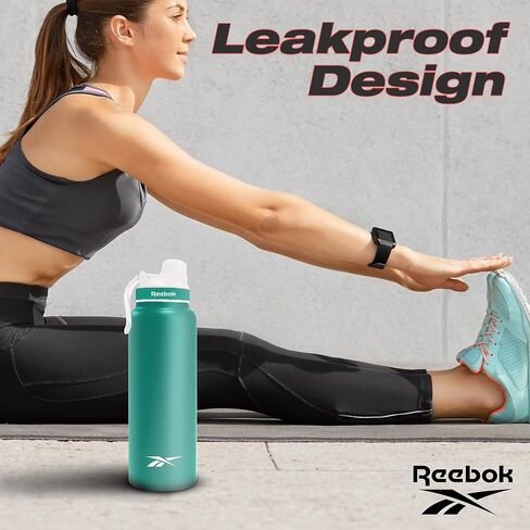 Reebok Athletic Stainless Steel Water Bottle - Insulated Water Bottle 32 oz With Chug Lid - Double Wall Vacuum Insulated Sports Water Bottle, BPA Free in Kuwait