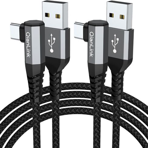 كابل USB من النوع C (2 حزمة 3.3 قدم)، USB A إلى USB C 3.1A سلك شاحن شحن سريع الزاوية اليمنى لهاتف Samsung Galaxy S23 S22 S21 S20 S10 S9 S8 Plus، Note 20 10 9 8، A10e A13 A20 A50 A51 A71 A73 ‎موتو جي7 جي8 in Kuwait